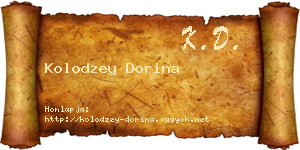 Kolodzey Dorina névjegykártya